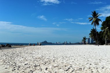 Tropik plaj, yaz denizi güneşli arka plan