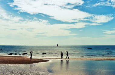 Tropik plaj, yaz denizi güneşli arka plan