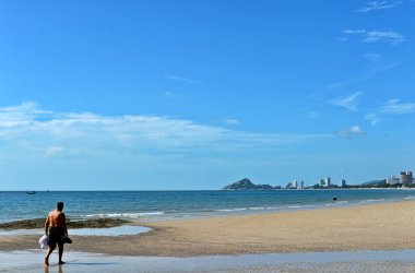 Tropik plaj, yaz denizi güneşli arka plan