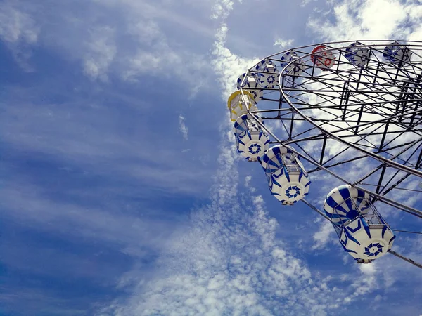 Ferris Wheel Background Blue Sky — Stock Photo, Image