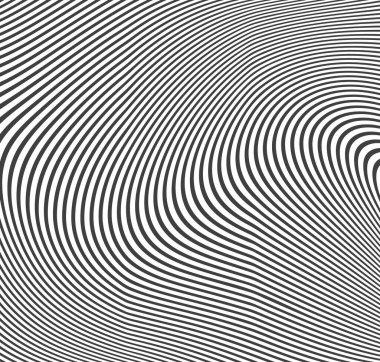 Soyut vektör çemberi yarım ton siyah arkaplan. Gradyan retro çizgi desen tasarımı. Monokrom grafiği.