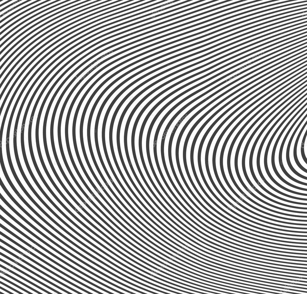 Abstract vector circle halftone black background. Gradient retro line pattern design. Monochrome graphic.