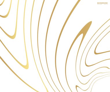 Altın rengi mermer mermer desenli, üzerinde altın dalga çizgileri olan. Soyut arkaplan, vektör illüstrasyonu