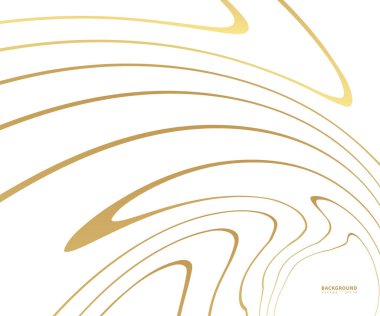 Altın rengi mermer mermer desenli, üzerinde altın dalga çizgileri olan. Soyut arkaplan, vektör illüstrasyonu