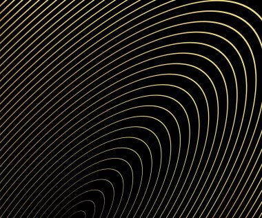 Altın rengi, lüks daire şeklinde ve üzerinde altın dalga çizgileri var. Soyut arkaplan, vektör illüstrasyonu