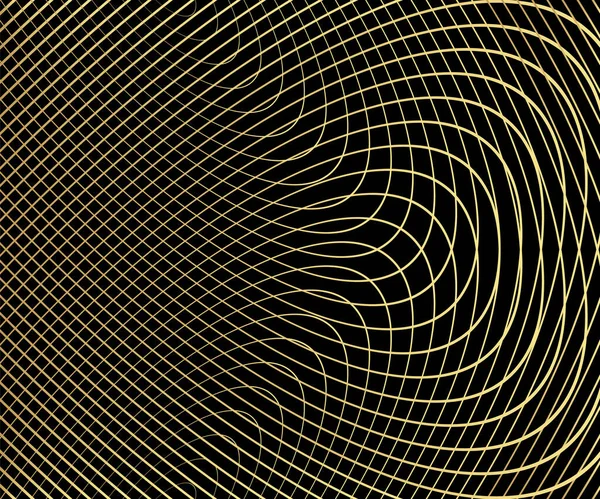 Zlatý Luxusní Kruhový Vzor Zlatými Vlnami Abstraktní Pozadí Vektorová Ilustrace — Stockový vektor