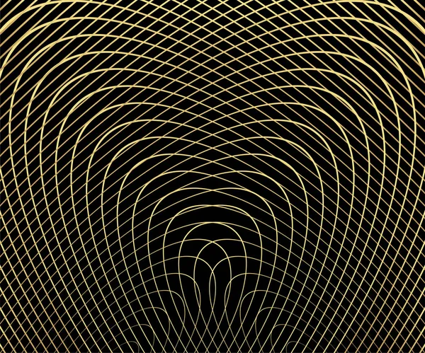 Zlatý Luxusní Kruhový Vzor Zlatými Vlnami Abstraktní Pozadí Vektorová Ilustrace — Stockový vektor