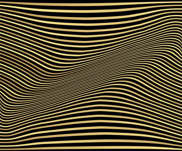 Fondo Línea Onda Lujo Oro Abstracto Textura Simple Para Diseño — Vector de stock