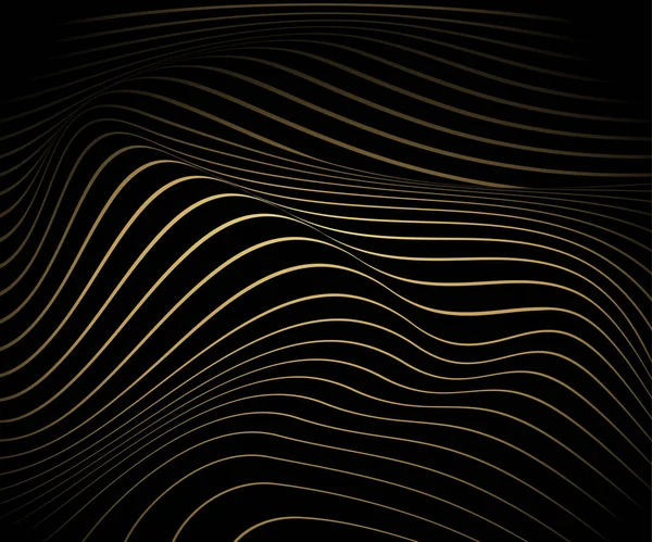 Fondo Línea Onda Lujo Oro Abstracto Textura Simple Para Diseño — Archivo Imágenes Vectoriales