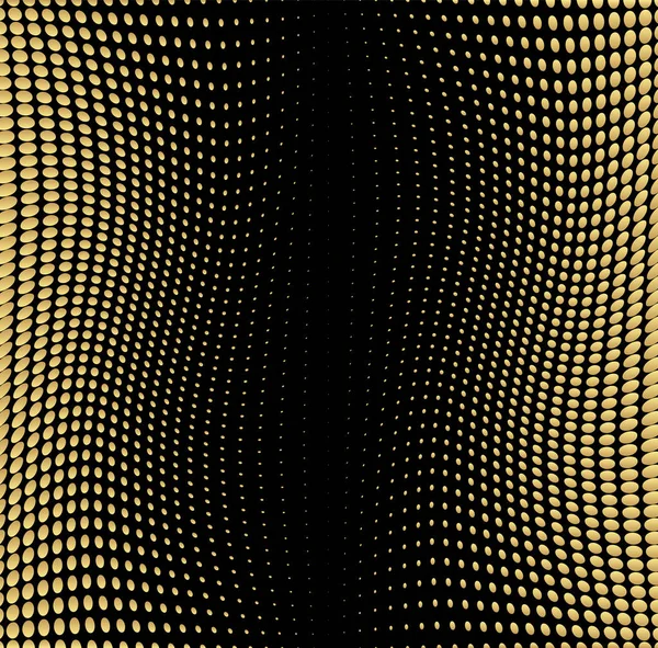 Fondo Punteado Oro Medio Tono Abstracto Patrón Grunge Futurista Punto — Vector de stock