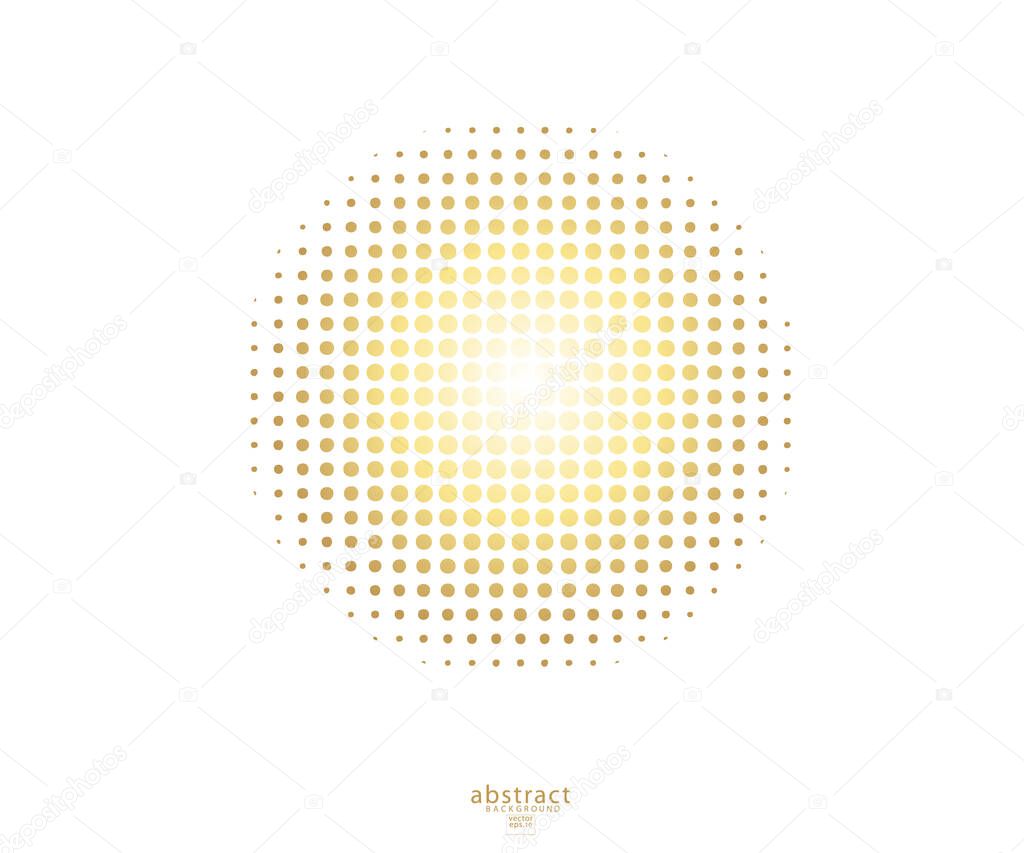 Halftone dotted abstract background circularly distributed. Halftone effect vector pattern. Circle dots isolated on the white background