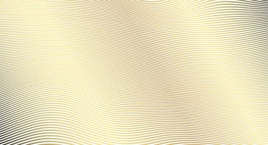 Soyut altın rengi lüks dalga arkaplanı. Tasarımınız için basit bir doku. gradyan arkaplan. Web siteleri, posterler, afişler, EPS10 vektörü için modern dekorasyon