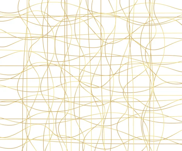 Χρυσό Πολυτελές Μοτίβο Γραμμή Ζωγραφισμένες Στο Χέρι Γραμμές Χρυσό Κυματιστό — Διανυσματικό Αρχείο