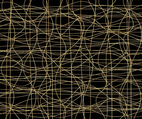 金光闪闪的线条图案 手绘线条 金色波纹条纹 摘要背景 矢量图解 — 图库矢量图片