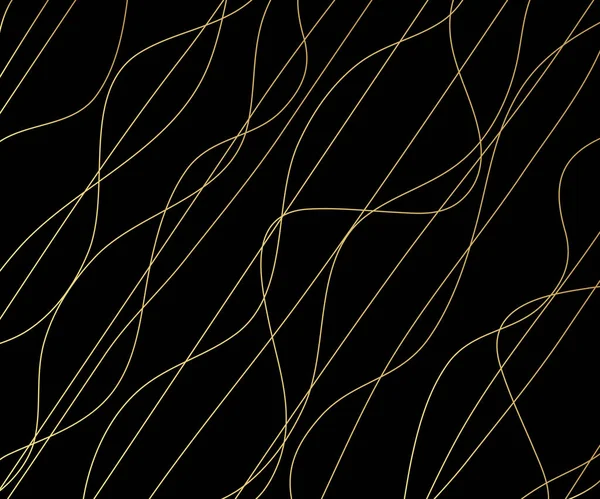 Gold Modello Linea Lusso Con Linee Disegnate Mano Striscia Ondulata — Vettoriale Stock