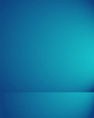 Boş mavi stüdyo odası. Yaratıcı projeniz için telif alanı ile aydınlık bir iç mekan. Vektör illüstrasyonu EPS 10