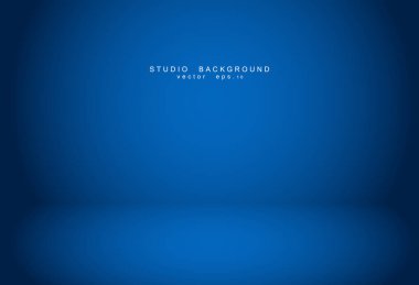 Empty blue studio room Backdrop. Light interior with copyspace for your creative project . Vector illustration EPS 10 clipart