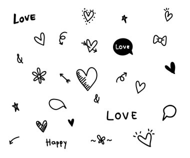 Arkaplanda fırça resmi olan vektör kalp şekli çerçevesi - Sevgililer Günü web simgesi, sembol, işaret, romantik düğün, aşk kartı için el çizimi tasarımı