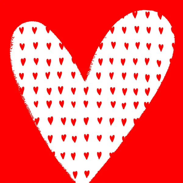 Arkaplanda Fırça Resmi Olan Vektör Kalp Şekli Çerçevesi Sevgililer Günü — Stok Vektör