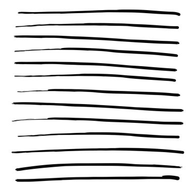 Elle çizilmiş soyut desenler, elle çizilmiş çizgiler, vuruşlar. Vektör grunge fırçaları seti. Dalgalı çizgili, Vektör EPS 10 illüstrasyon