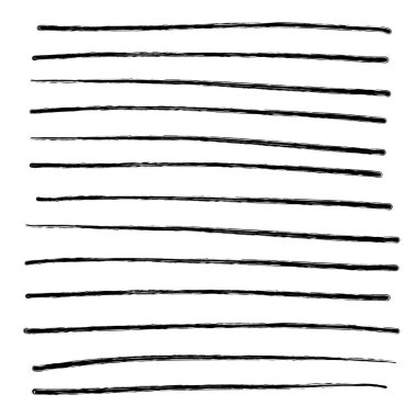 Elle çizilmiş soyut desenler, elle çizilmiş çizgiler, vuruşlar. Vektör grunge fırçaları seti. Dalgalı çizgili, Vektör EPS 10 illüstrasyon