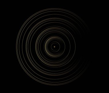 Eşmerkezli daire elemanı. Altın renkli lüks bir yüzük. Ses dalgası için soyut vektör illüstrasyonu, altın grafik, web siteleri için modern dekorasyon, posterler, afişler, şablon EPS10 vektörü