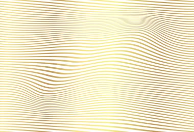 Soyut altın rengi lüks dalga arkaplanı. Tasarımınız için basit bir doku. gradyan arkaplan. Web siteleri, posterler, afişler, EPS10 vektörü için modern dekorasyon