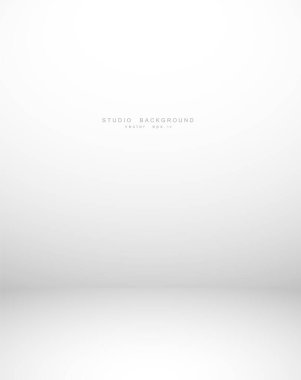 Boş gri gradyan stüdyo odası arka planı. Yaratıcı projeniz olan Vektör illüstrasyonu EPS 10 için telif alanı ile fon ışığı içereName