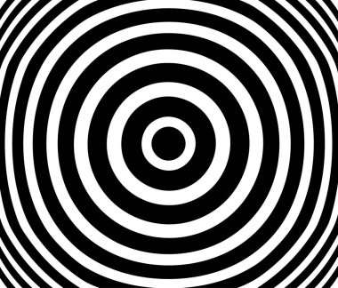 Eşmerkezli daire elemanı. Siyah ve beyaz renkli yüzük. Ses dalgası için soyut vektör illüstrasyonuName.