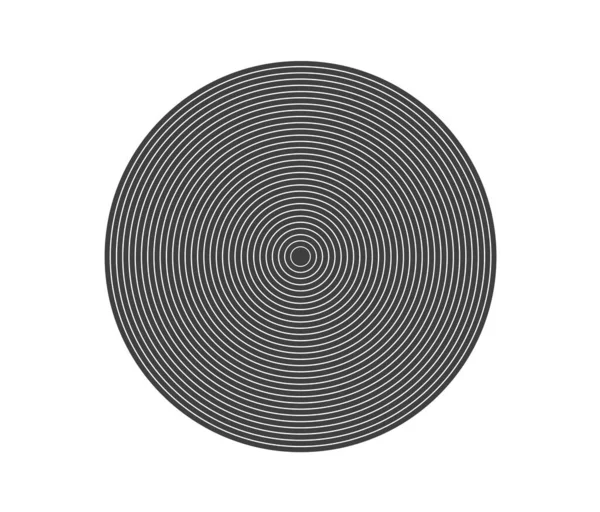 Концентрический Элемент Круга Черно Белое Кольцо Абстрактная Векторная Иллюстрация Звуковых — стоковый вектор