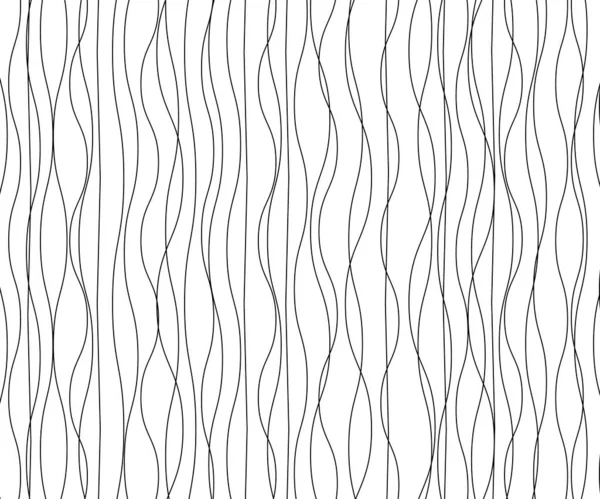 Onde Simple Ligne Ondulée Sans Couture Motif Lisse Noir Blanc — Image vectorielle