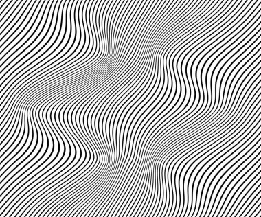 Basit dalgasız dalga çizgisi, düz desen, siyah & beyaz, web tasarımı, tebrik kartı, tekstil, teknoloji arka planı, Eps 10 vektör çizimi