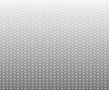 Basit dalgasız dalga çizgisi, düz desen, siyah & beyaz, web tasarımı, tebrik kartı, tekstil, teknoloji arka planı, Eps 10 vektör çizimi