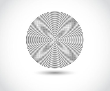 Eşmerkezli daire elementleri. Grafik web tasarımı için element, baskı, tekstil, ambalaj, dekorasyon, vektör illüstrasyonu için şablon