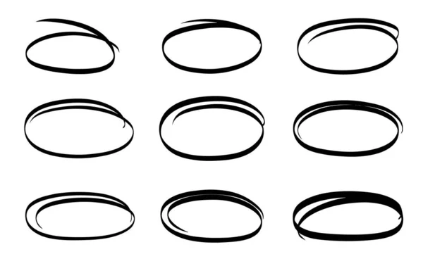 Bosquejo Dibujado Mano Vector Conjunto Circular Garabato Círculos Redondos Garabato — Archivo Imágenes Vectoriales