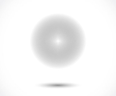 Eşmerkezli daire elementleri. Grafik web tasarımı için element, baskı, tekstil, ambalaj, dekorasyon için şablon - vektör illüstrasyonu