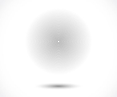 Eşmerkezli daire elementleri. Grafik web tasarımı için element, baskı, tekstil, ambalaj, dekorasyon için şablon - vektör illüstrasyonu