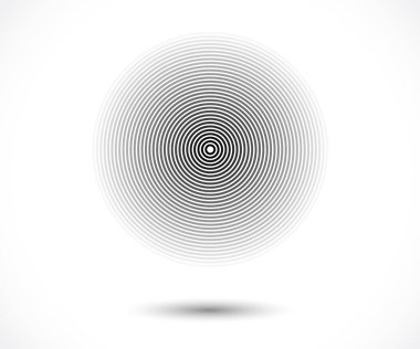 Eşmerkezli daire elementleri. Grafik web tasarımı için element, baskı, tekstil, ambalaj, dekorasyon için şablon - vektör illüstrasyonu