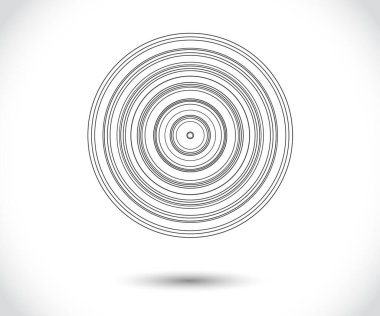 Eşmerkezli daire elementleri. Grafik web tasarımı için element, baskı, tekstil, ambalaj, dekorasyon, vektör illüstrasyonu için şablon