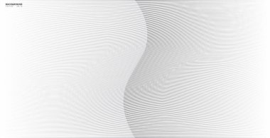 Fikirleriniz için soyut gri beyaz dalgalar ve çizgi desenleri, şablon arkaplan dokusu - Vektör illüstrasyonu