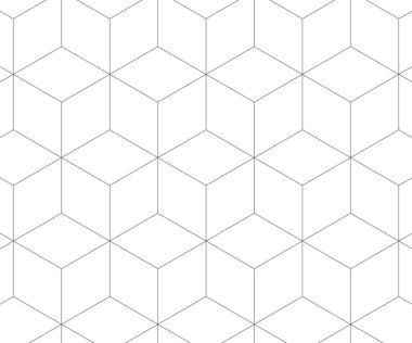 Geometrik vektör arkaplanı. Kusursuz şekilli küp şekilleri. Soyut dekorasyon. İllüstrasyon - Vektör
