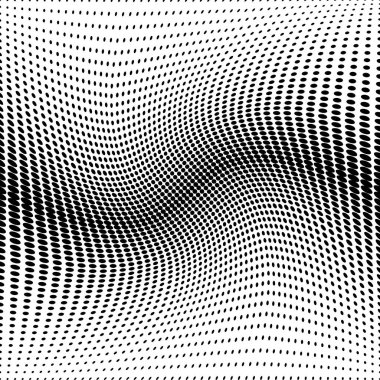 Soyut yarım ton noktalı arkaplan. Gelecekçi grunge deseni, nokta, dalga. Posterler, siteler, kartvizitler, kapaklar, etiketler için modern optik pop sanat dokusu