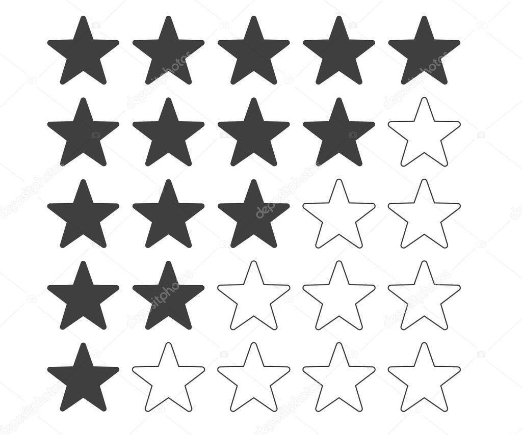 5 star icon vector illustration eps10. Rating review flat icon for apps and websites, infographics - Vector