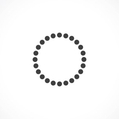 Siyah soyut vektör çember çerçeve yarım ton logo amblemi tasarımı. Çember noktalar dokusu kullanılarak kenarlık simgesi yuvarlak. Vektör illüstrasyon EPS 10