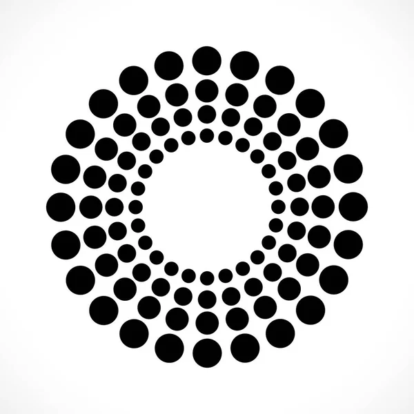 Чорний Абстрактний Векторний Круг Рамка Напівтонових Крапок Дизайн Емблеми Логотипу — стоковий вектор