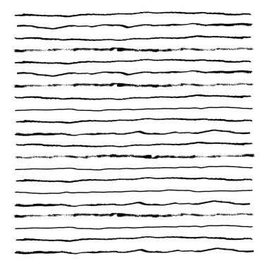 Elle çizilmiş soyut desenler, elle çizilmiş çizgiler, vuruşlar. Vektör grunge fırçaları seti. Dalgalı çizgili, Vektör EPS 10 illüstrasyon