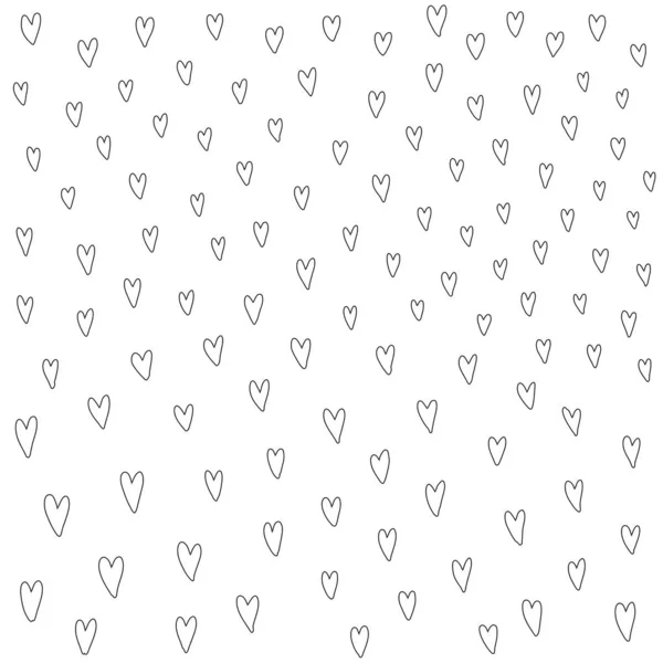 Векторная Рамка Форме Сердца Кистью Белом Фоне Рисунок Вручную Иконки — стоковый вектор