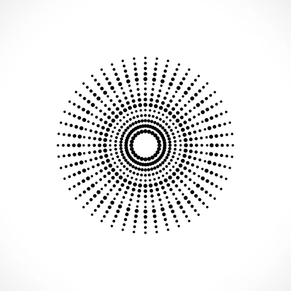 Чорний Абстрактний Векторний Круг Рамка Напівтонових Крапок Дизайн Емблеми Логотипу — стоковий вектор