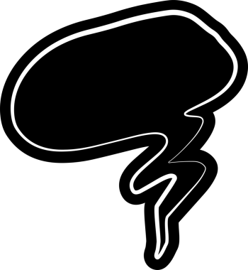 Kara konuşma balonu, diyalog, konuşma, düşünme