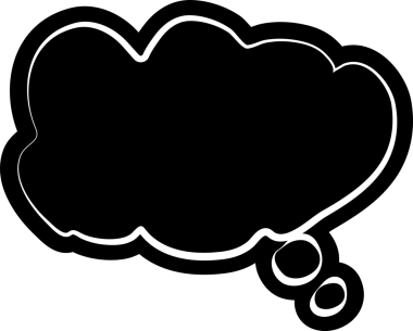 Kara konuşma balonu, diyalog, konuşma, düşünme